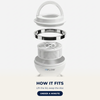 How the Baby Bath refill fits - lift the lid and swap the disc